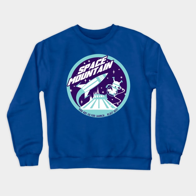 Space Mountain (blues) Crewneck Sweatshirt by brodiehbrockie